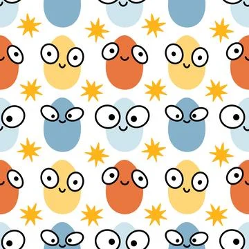 Easter seamless pattern with eggs for wallpaper and fabrics and textiles 스톡 일러스트