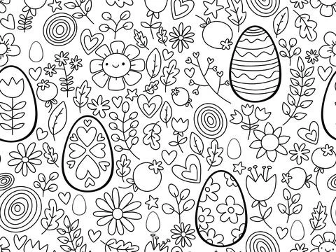 Easter seamless pattern with eggs for wallpaper and fabrics and textiles イラスト素材