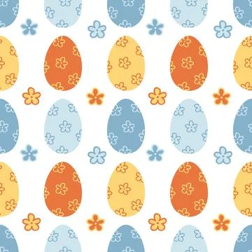 Easter seamless pattern with eggs for wallpaper and fabrics and textiles Stock Illustration
