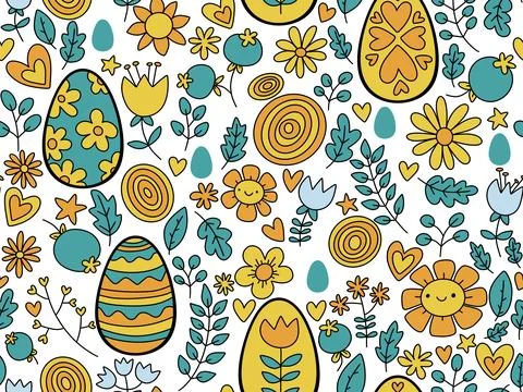 Easter seamless pattern with eggs for wallpaper and fabrics and textiles イラスト素材