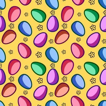 Easter seamless pattern with eggs for wallpaper and fabrics and textiles Stock Illustration