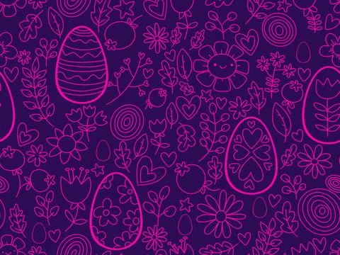 Easter seamless pattern with eggs for wallpaper and fabrics and textiles Stock Illustration