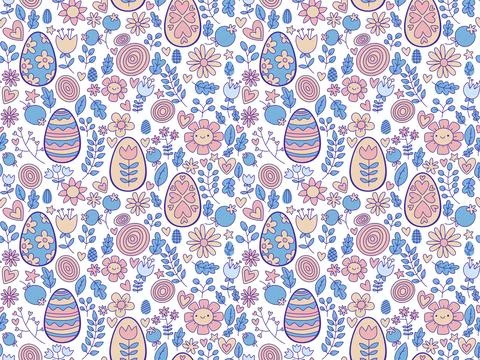 Easter seamless pattern with eggs for wallpaper and fabrics and textiles イラスト素材