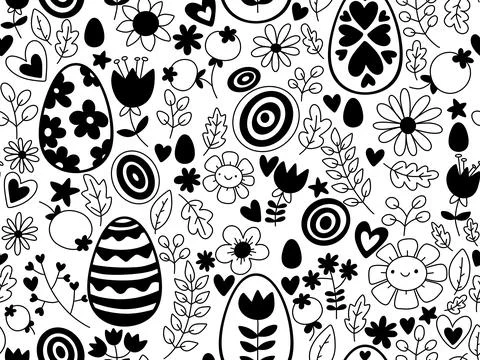 Easter seamless pattern with eggs for wallpaper and fabrics and textiles Stock Illustration
