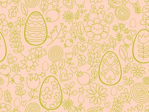 Easter seamless pattern with eggs for wallpaper and fabrics and textiles イラスト素材