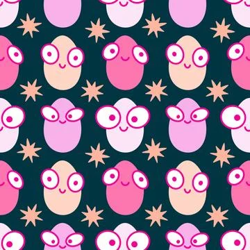 Easter seamless pattern with eggs for wallpaper and fabrics and textiles 스톡 일러스트