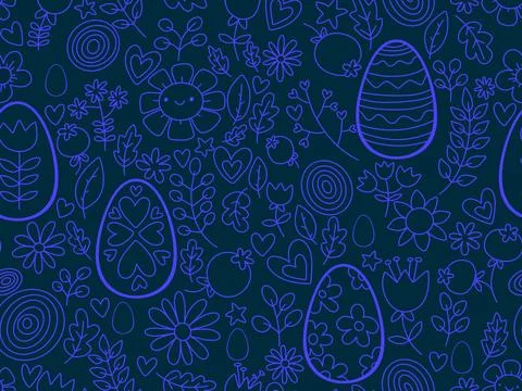 Easter seamless pattern with eggs for wallpaper and fabrics and textiles イラスト素材