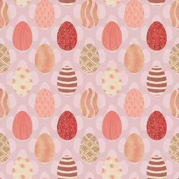 Easter seamless pattern with eggs for wallpaper and fabrics and textiles Stock Illustration