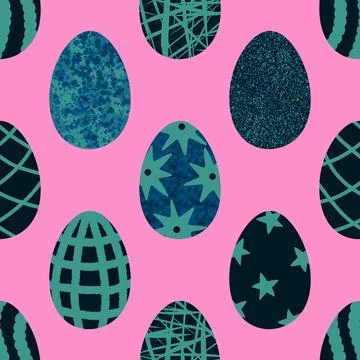 Easter seamless pattern with eggs for wallpaper and fabrics and textiles Stock Illustration