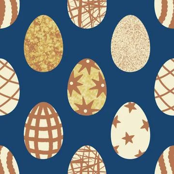 Easter seamless pattern with eggs for wallpaper and fabrics and textiles Stock Illustration