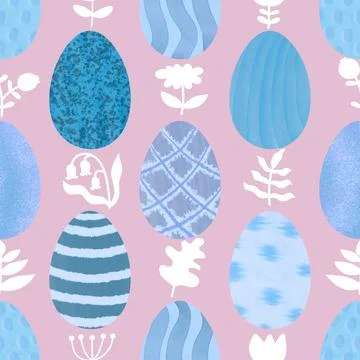 Easter seamless pattern with eggs for wallpaper and fabrics and textiles Fotos de archivo