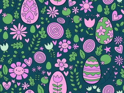 Easter seamless pattern with eggs for wallpaper and fabrics and textiles Foto stock