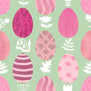 Easter seamless pattern with eggs for wallpaper and fabrics and textiles Stockfoto's