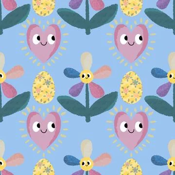 Easter seamless pattern with eggs for wallpaper and fabrics and textiles Stockfoto's