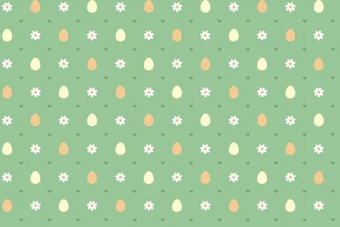 Easter seamless pattern with flowers and eggs Stock Illustration