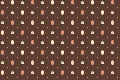 Easter seamless pattern with flowers and eggs Stock Illustration
