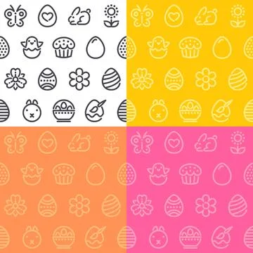 Easter Seamless Pattern with Icons Illustrazione stock
