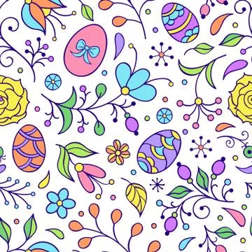 Easter seamless pattern Stock Illustration