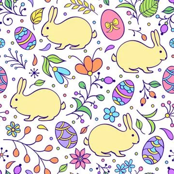 Easter seamless pattern Stock Illustration