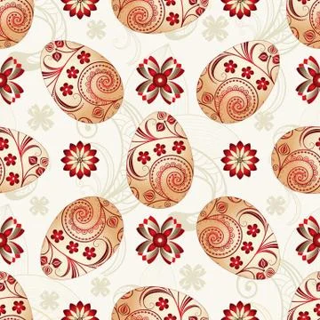 Easter seamless pattern with painted eggs Stock Illustration
