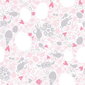 Easter seamless pattern in pastel shades Stock Illustration