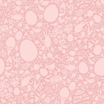 Easter seamless pattern in pink colors Stock Illustration