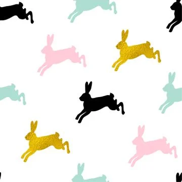 Easter seamless pattern with rabbits Stock-Illustration