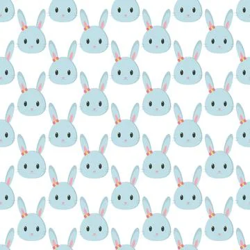 Easter seamless pattern with rabbits for wrapping paper, wallpaper, web page  库存插图