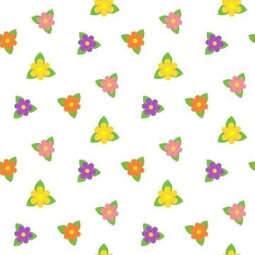 Easter seamless pattern with spring flowers for wrapping paper, wallpaper, we イラスト素材