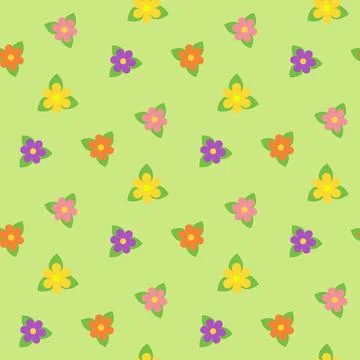 Easter seamless pattern with spring flowers for wrapping paper, wallpaper, we Stock Illustration