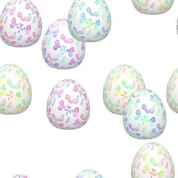 Easter seamless pattern on white Stock Illustration