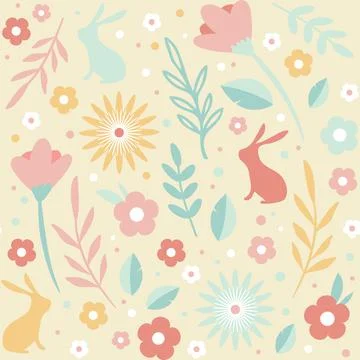 Easter seamless patterns. Spring pattern for banners, posters, cover design Stock Illustration