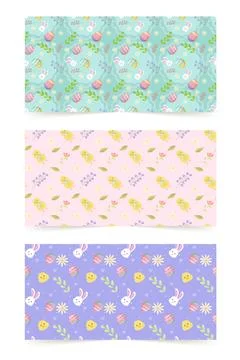 Easter seamless patterns. Spring pattern for banners, posters, cover design 스톡 일러스트