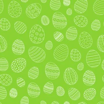 Easter seamless simple pattern. Christian tradition spring celebration. Line Stock Illustration