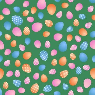 Easter seamless vector pattern with colorful eggs イラスト素材