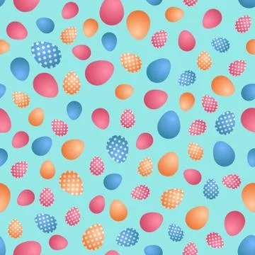Easter seamless vector pattern with colorful eggs Stock Illustration