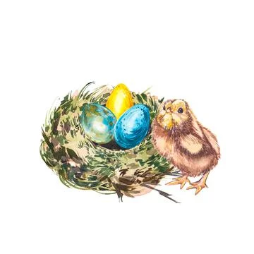 Easter set and template clip art with Easter eggs, flowers, animals, easter cake Stock Illustration