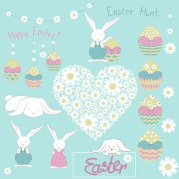 Easter set of doodle Stock Illustration