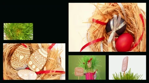 Easter set eggs close up rotate Stock Footage 21993522