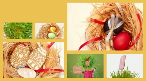 Easter set eggs rotate Stock Footage 21993517