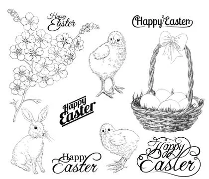 Easter set Stock Illustration