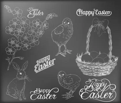 Easter set Stock Illustration