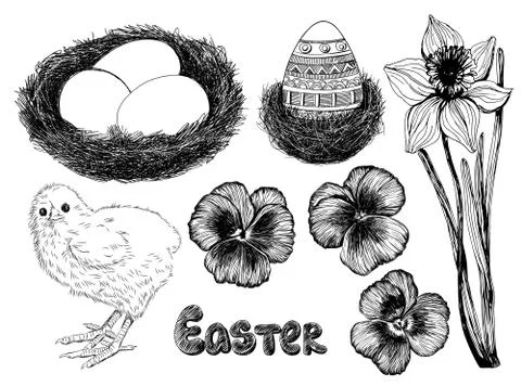 Easter set Stock Illustration