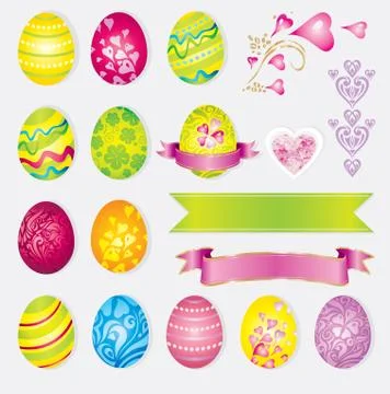 Easter set Stock Illustration
