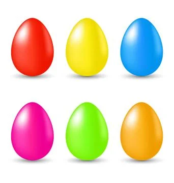 Easter set paschal eggs isolated on white background Stock Illustration