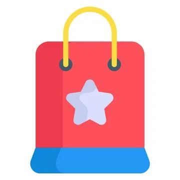 Easter shopping flat line icon Stock Illustration