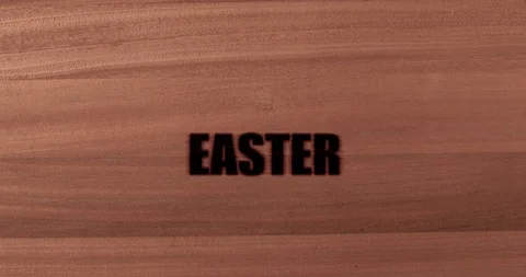 Easter sign being covered by Easter eggs. Wind of change Video stock 126945756