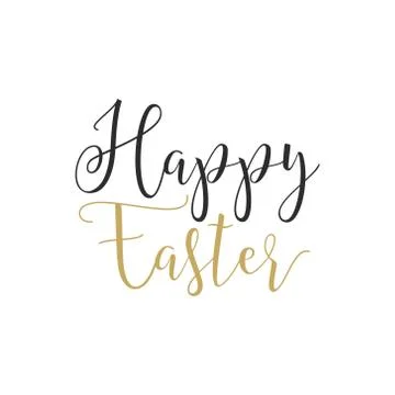 Easter sign - Happy Easter. Easter wishes overlay, lettering label design. Retro Stock Illustration