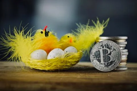 Easter Silver Bitcoin Stock Photos
