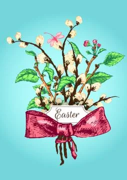 Easter Sketch BG Stock Illustration